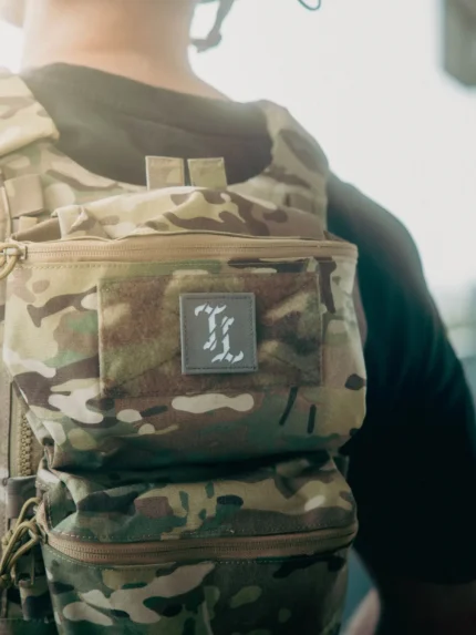 The Trace patch with bold T logo's made for on velcro surface