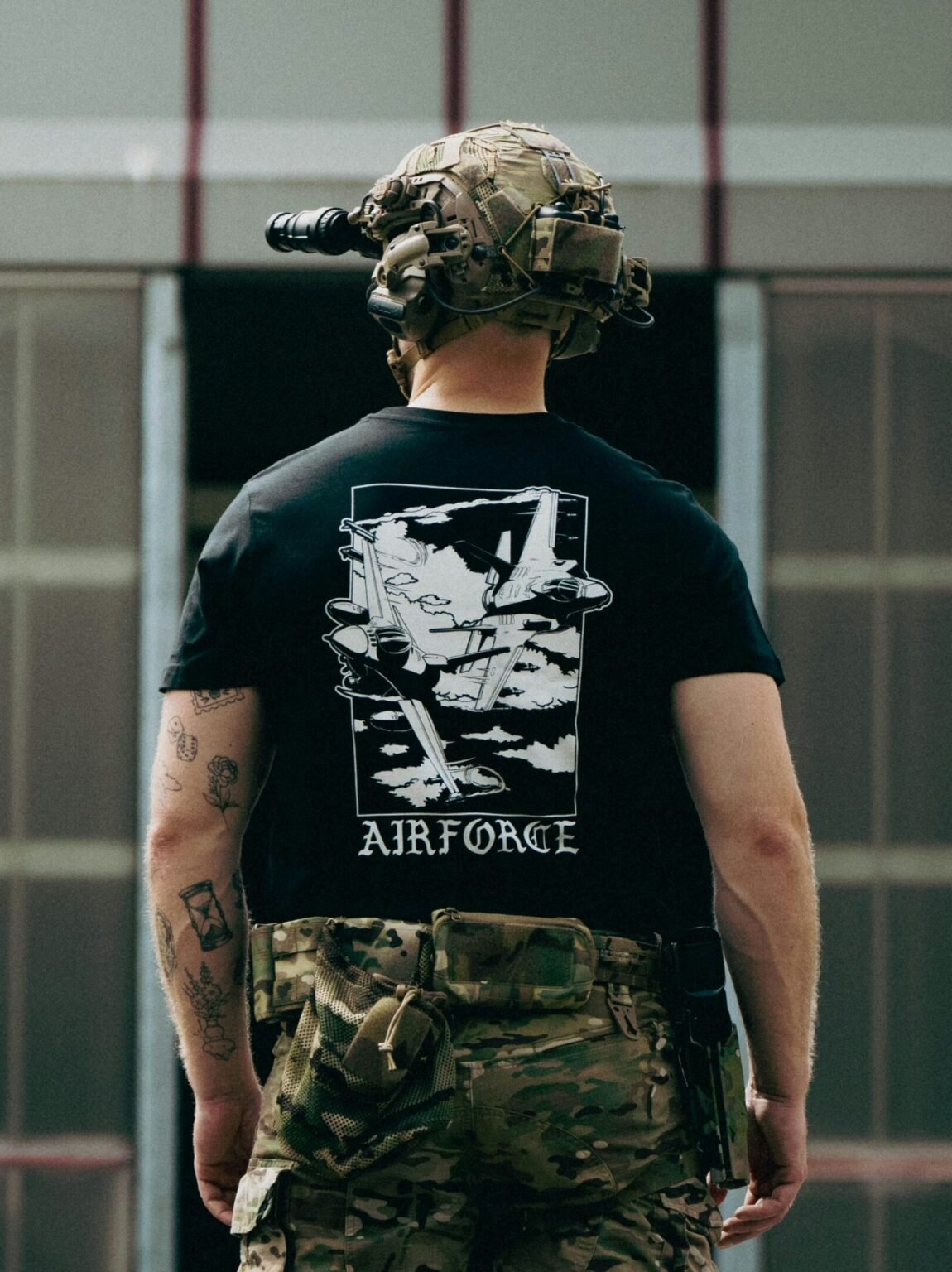 Lightweight t-shirt featuring an F-16 and F-35 in flight, paying tribute to speed, precision, and power