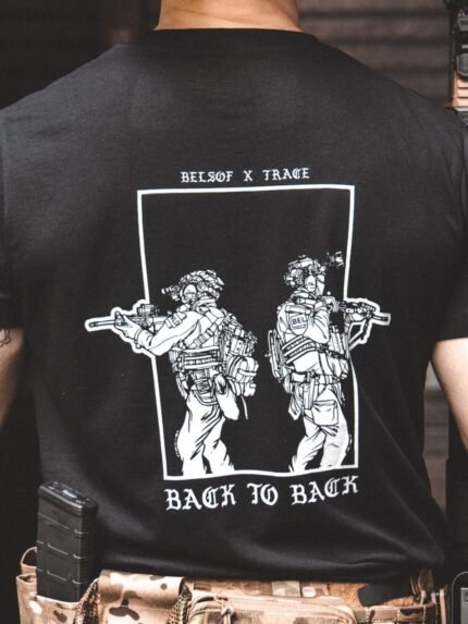 Back to Back T-Shirt detail, military apparel by The Trace
