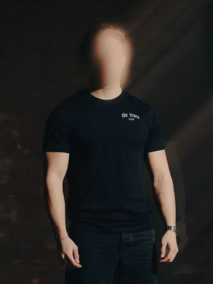 Black T-shirt from The Trace Premium collection with clean, minimalist design
