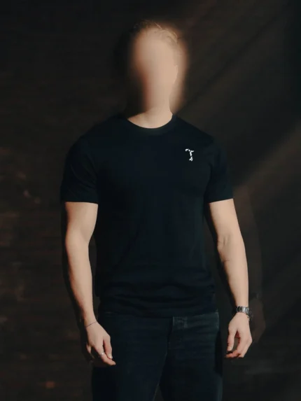 Black T-shirt from The Trace Premium collection with clean, minimalist design