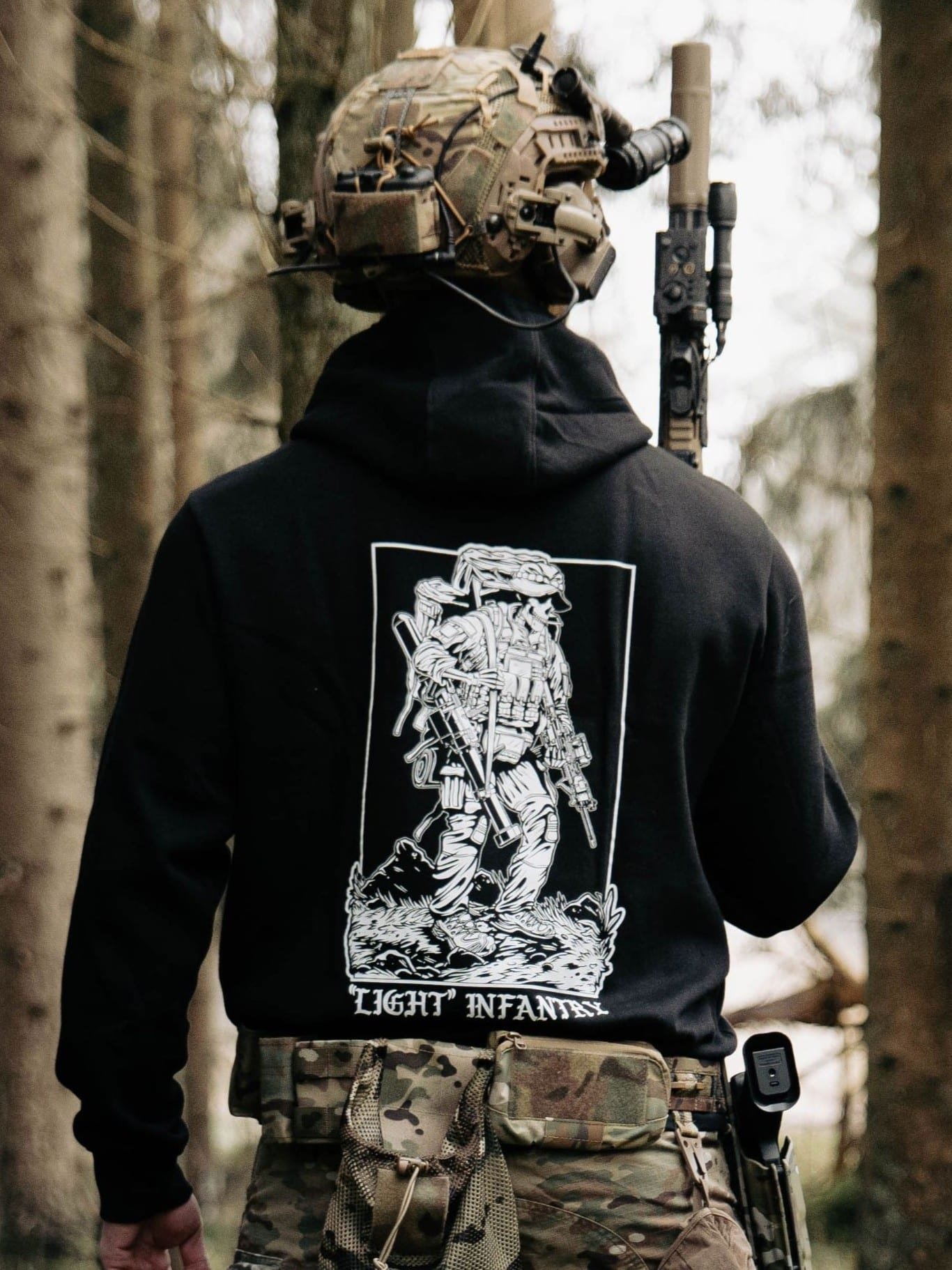 Light Infantry Hoodie, military apparel by The Trace