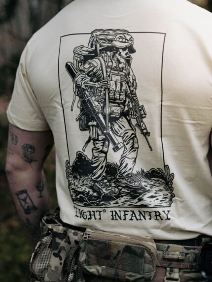 Light Infantry T-Shirt detail, military apparel by The Trace