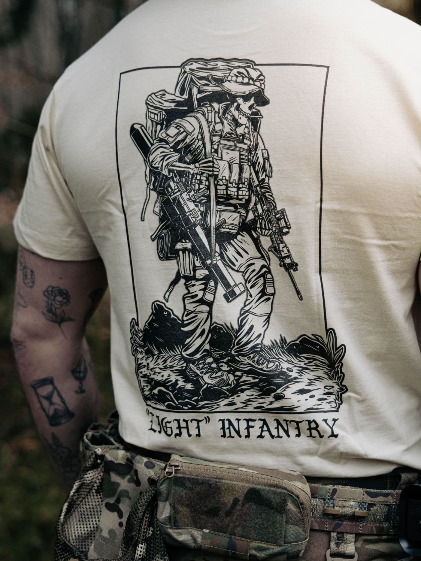 Light Infantry T-Shirt detail, military apparel by The Trace