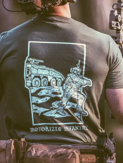 the trace apparel collection featuring guys fighting alongside a military boxer vehicle