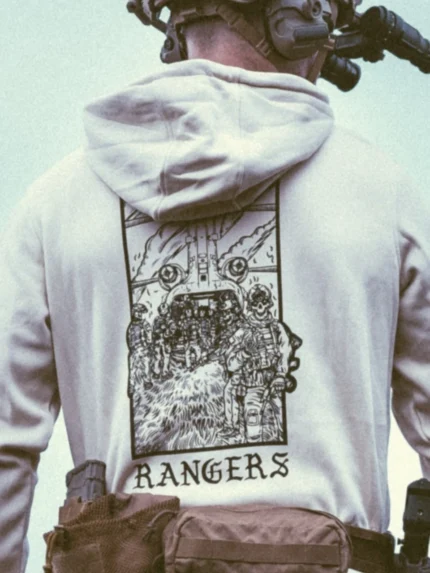 the trace apparel collection featuring rangers boarding a chinook