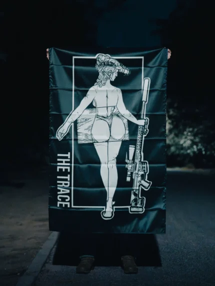 Sniper Statue Flag, military apparel by The Trace