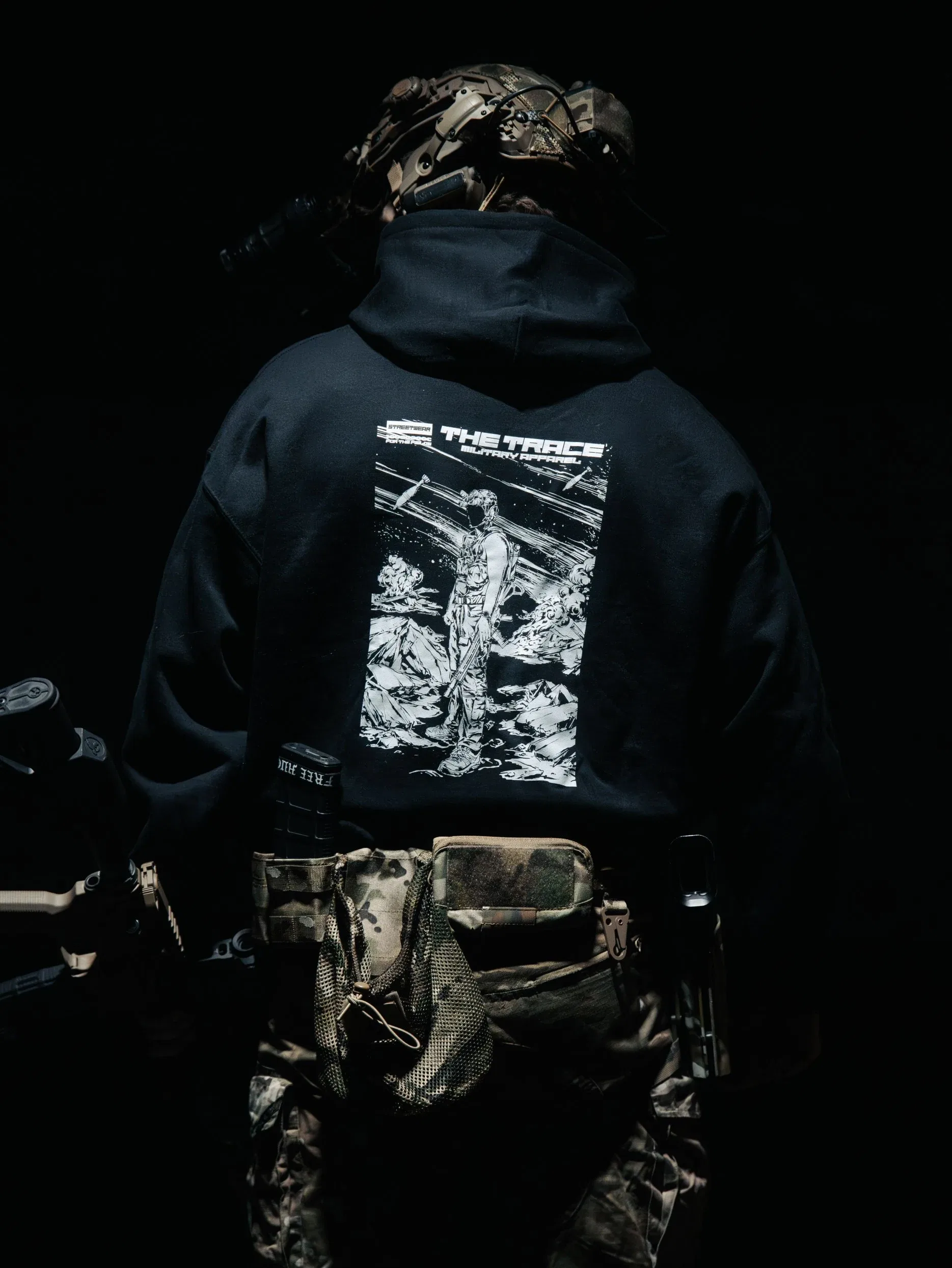 Limited Hold The Line Hoodie back print, military apparel by The Trace