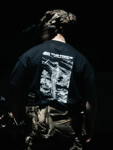 Limited Hold The Line Heavy Oversized T-shirt back print, military apparel by The Trace